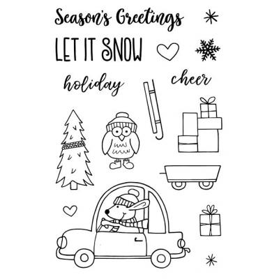Jane's Doodles Clear Stamps - Driving Home For Christmas